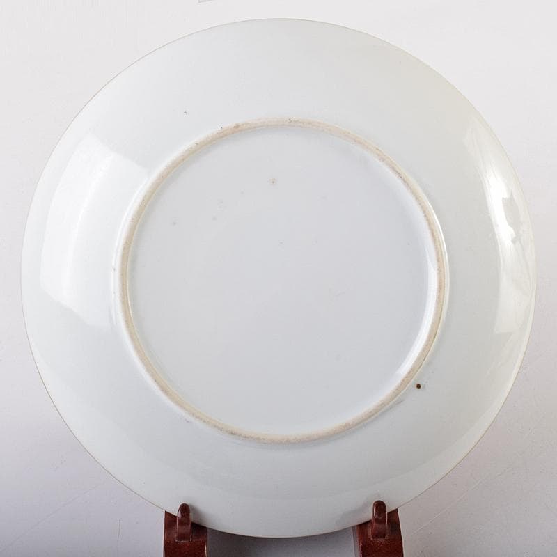 中国　粉彩　漢詩人物文盤　皿　V　R7855