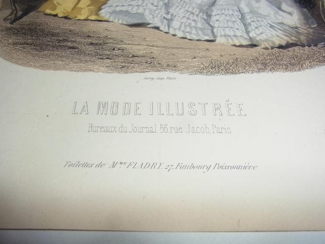 1868年銅版画◆フランス ファッション誌『ラ・モード・イリュストレ』PL.32