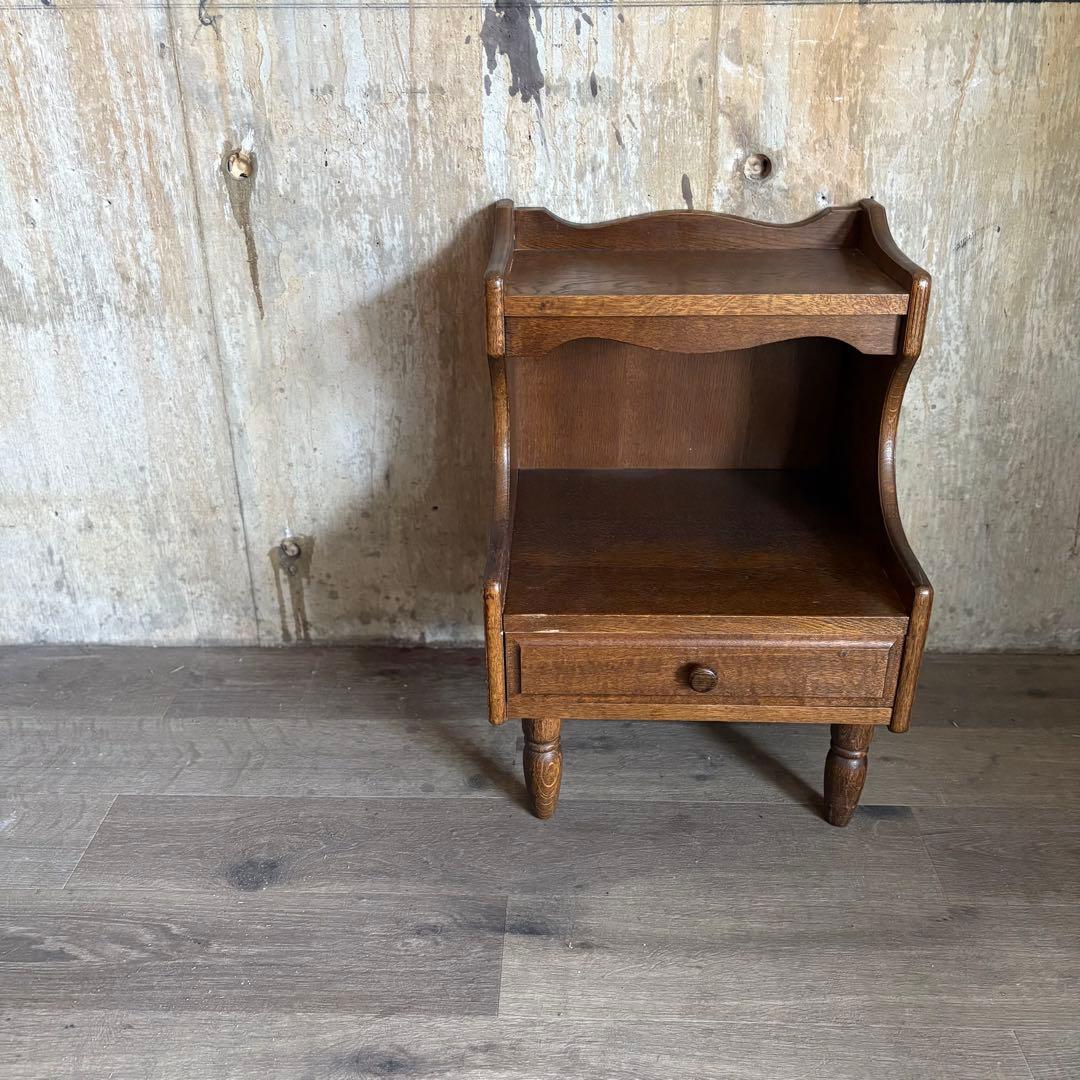 ヴィンテージ　ベッドサイド　ミニラック　オーク　無垢材