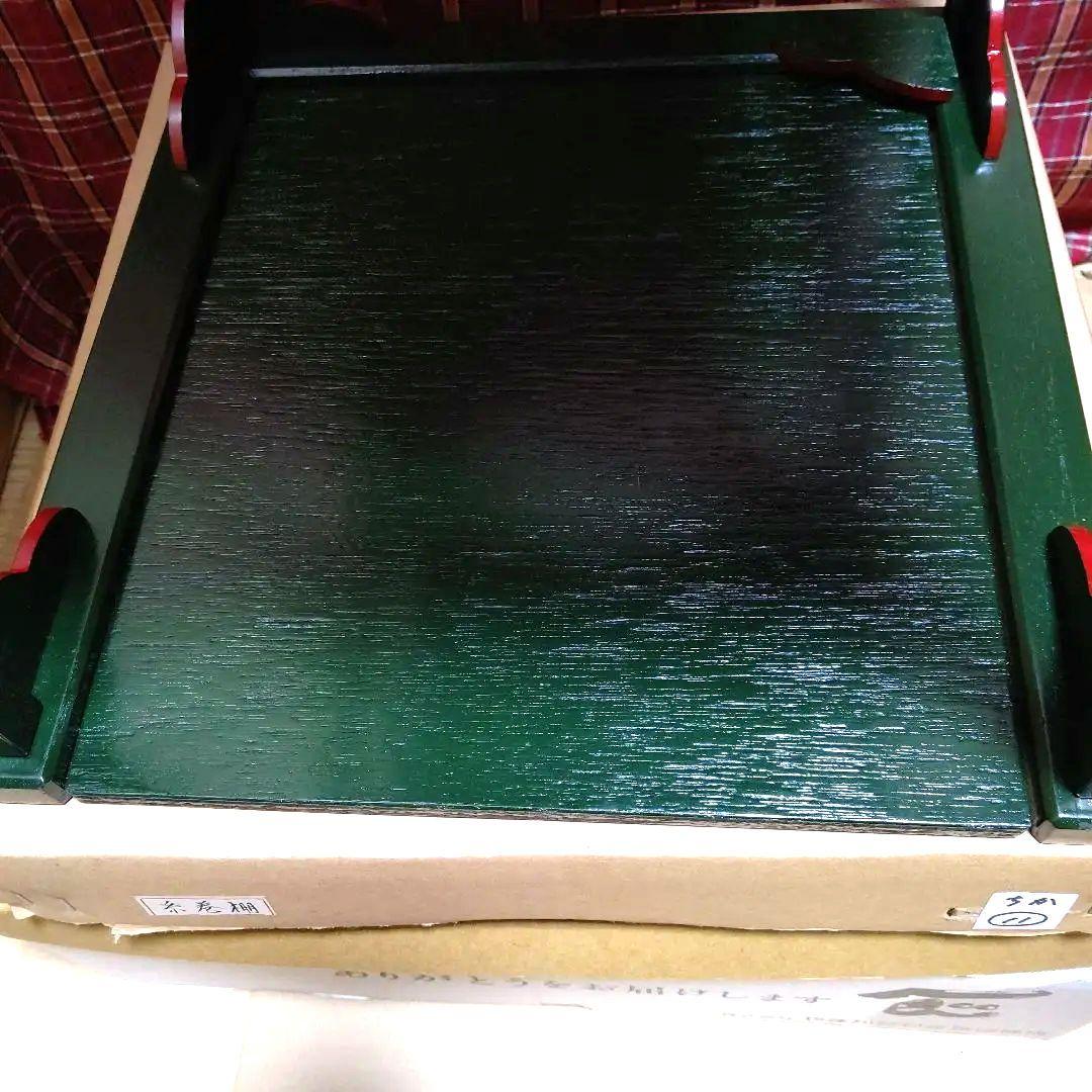 糸巻棚、青漆爪紅、桐製、ちか11番