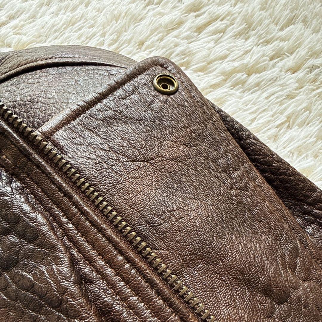 KADOYA MACEES 羊革 肉厚 短丈 レザーブルゾン ボンバージャケット