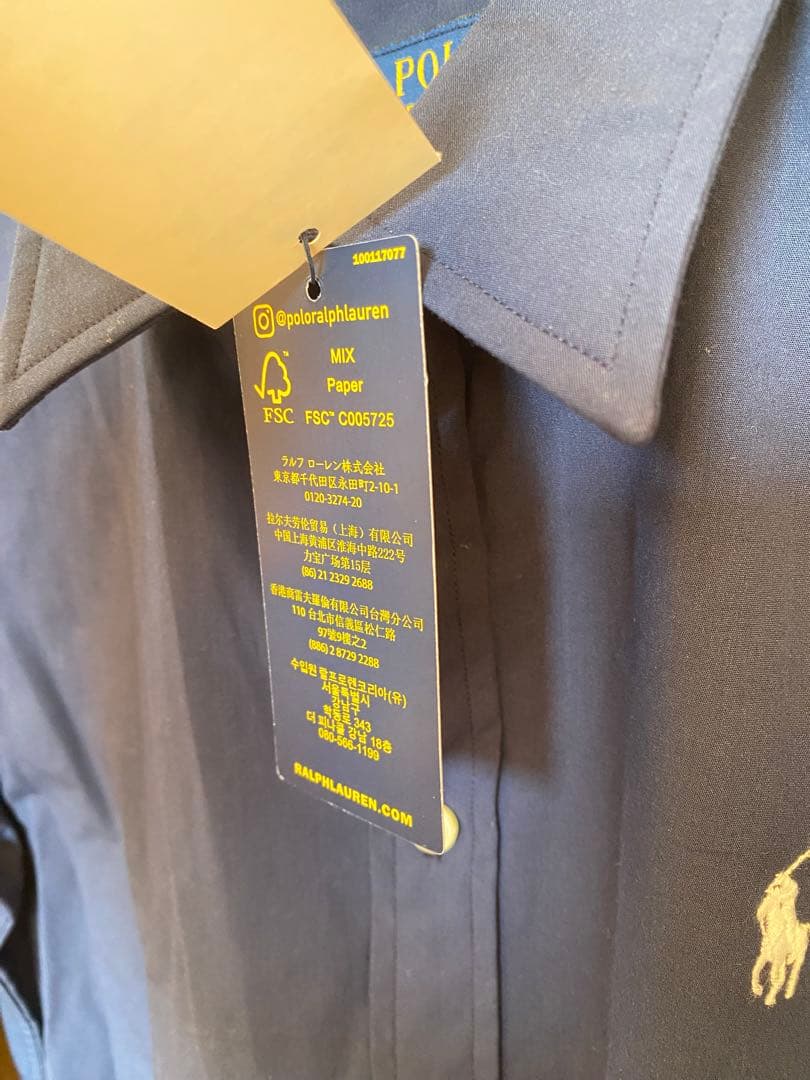 新品タグ付きPolo Ralph Lauren ネイビー長袖シャツ サイズ2