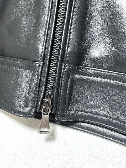 新品訳有 EMMETI JURI シングルライダースジャケット 50 ブラック