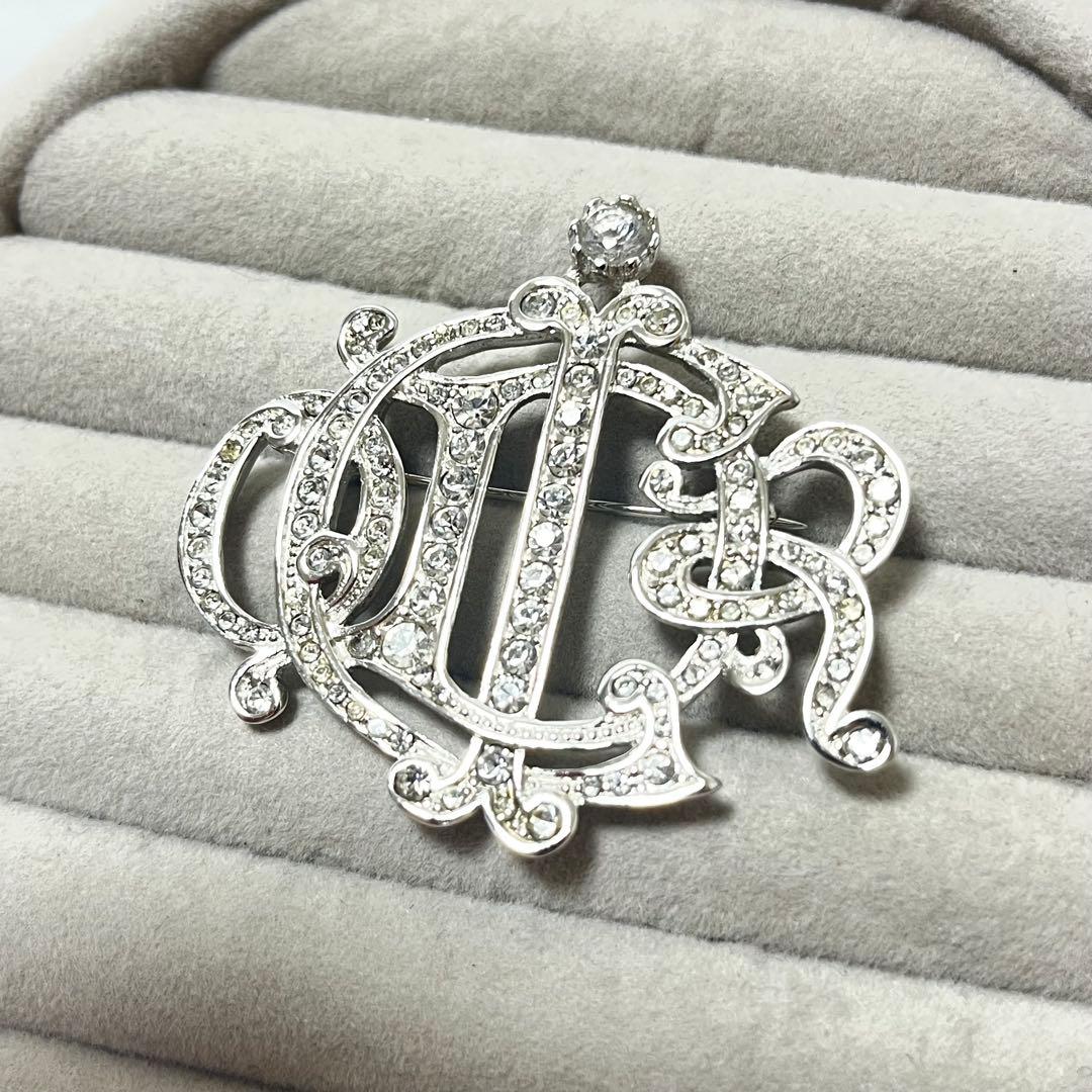 専用　ディオールDIOR 旧ロゴ　エンブレム　ブローチ　ラインストーン