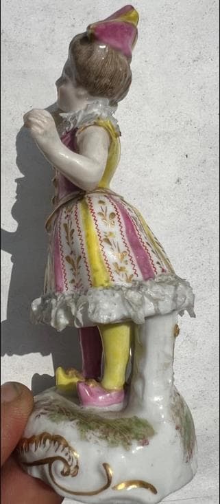 #3872 【可愛い置き物】マイセン Meissen 手描きのコロンバイン像