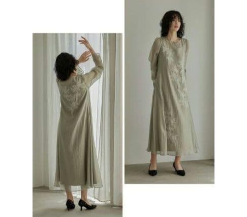 訳あり niana ニアナ ドリードール シアーAラインワンピース M 結婚式