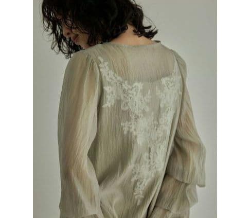 訳あり niana ニアナ ドリードール シアーAラインワンピース M 結婚式