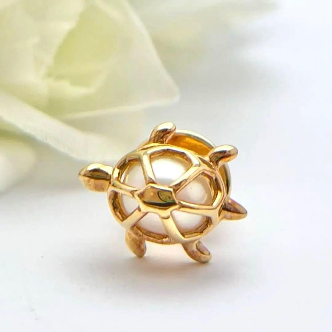 ☆美品☆ミキモト　K18 ピンブローチ　パール　カメ　皇室御用達ブランド