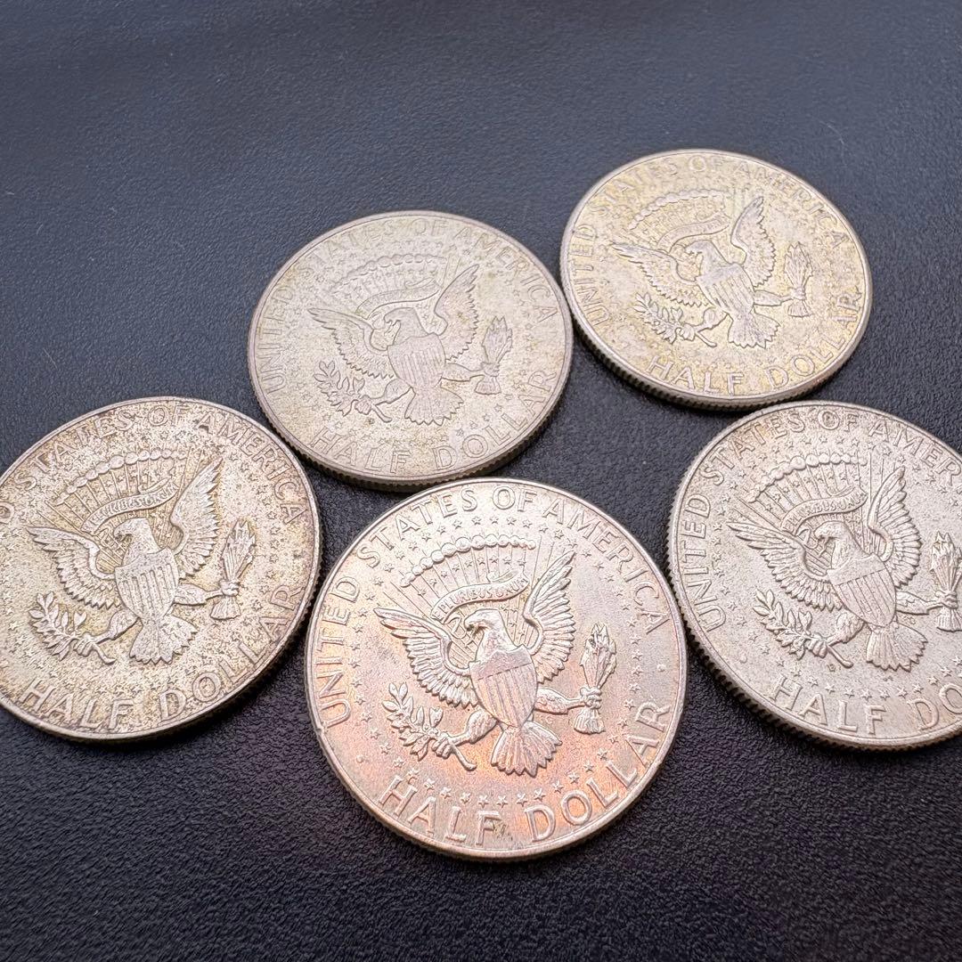 1964年 ケネディ ハーフダラー ドル 50セント 5枚 アメリカ銀貨