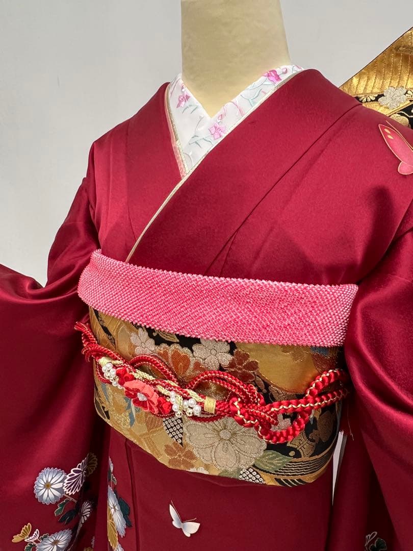 振り袖　フルセット　長襦袢付　金彩加工　刺繍入り　679