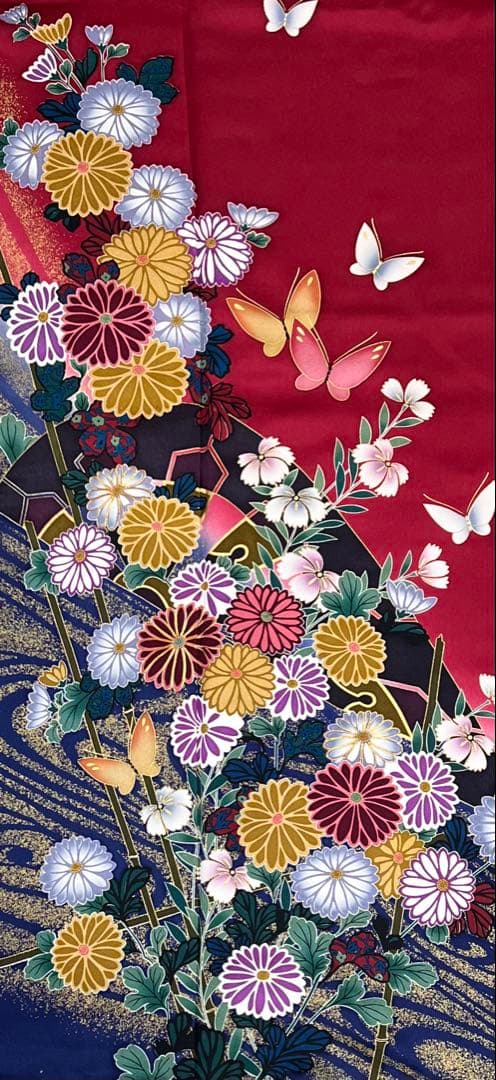 振り袖　フルセット　長襦袢付　金彩加工　刺繍入り　679