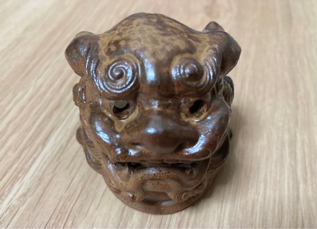 はやみ　備前焼　春湖苑　獅子香炉　縁起物　シーサー
