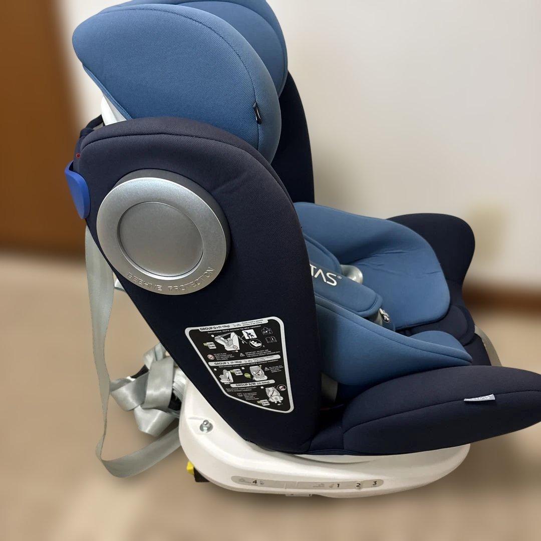 LETTAS(レッタス) チャイルドシート ブルー　ネイビー　回転式