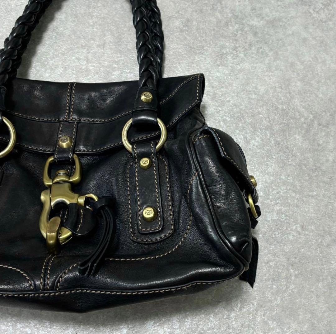 バッグ lether gimmick mini boston bag black y2k