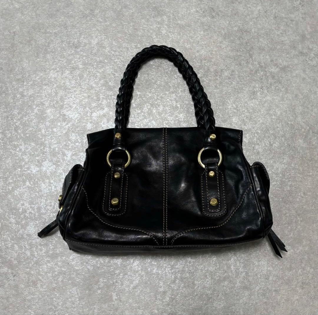 バッグ lether gimmick mini boston bag black y2k