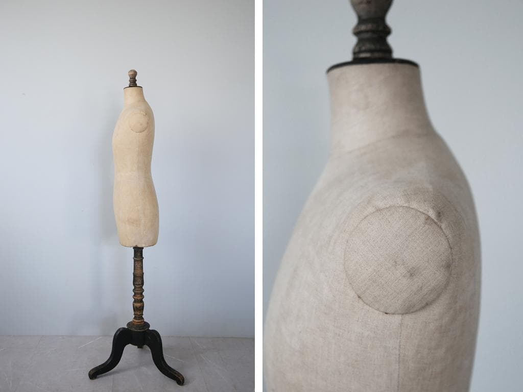 フランスアンティーク木製レディーストルソー/女性ボディ/マネキン90-228-1