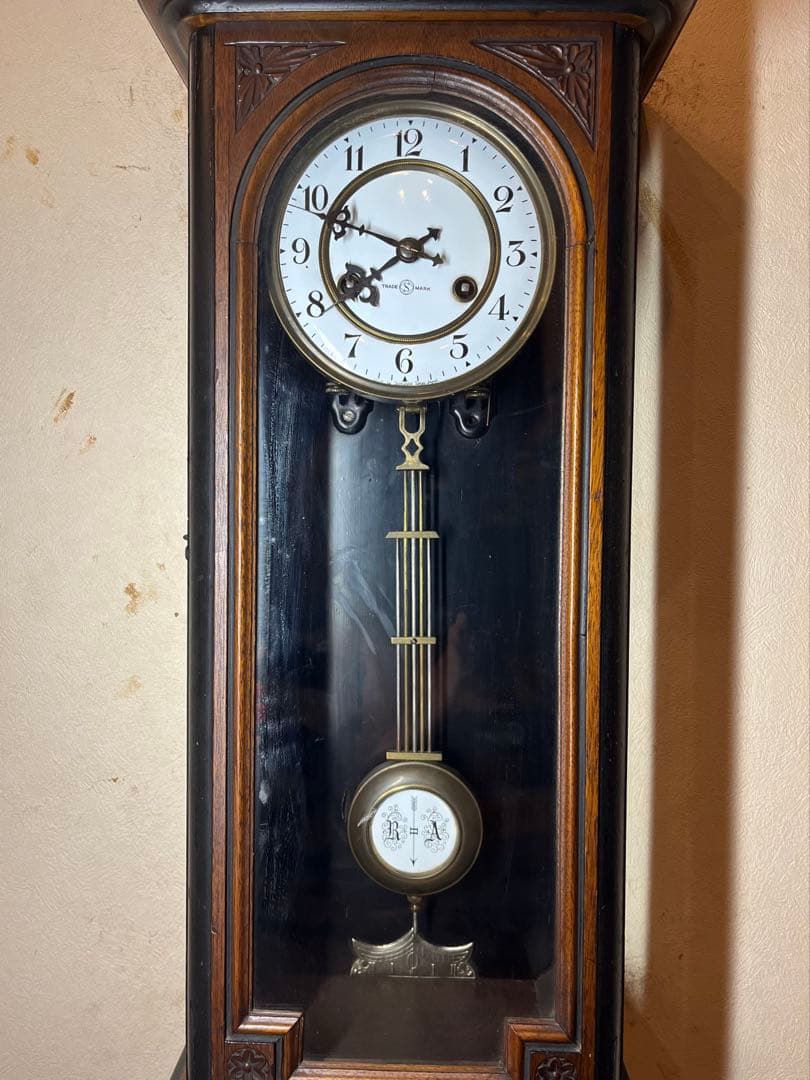 精工舎　角丸　柱時計　古時計　振子　ゼンマイ　ボンボン　レトロ　アンティーク時計