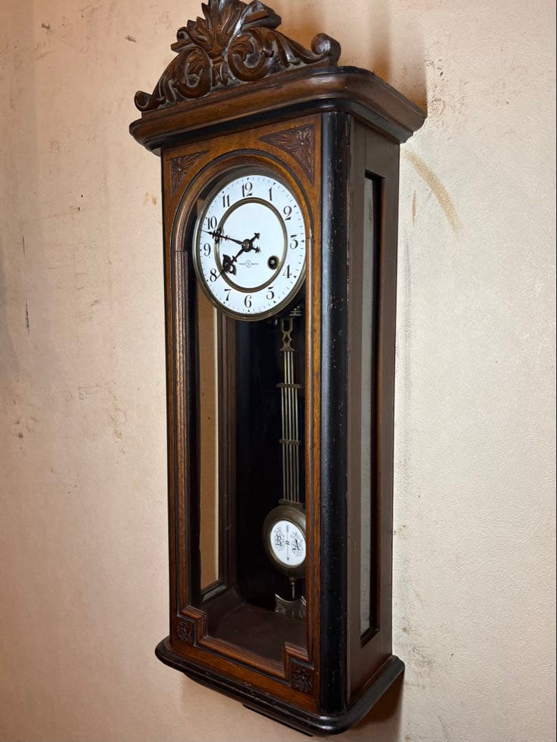 精工舎　角丸　柱時計　古時計　振子　ゼンマイ　ボンボン　レトロ　アンティーク時計