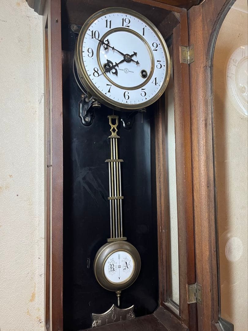 精工舎　角丸　柱時計　古時計　振子　ゼンマイ　ボンボン　レトロ　アンティーク時計