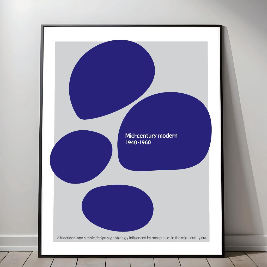 Mid-Century MODERN－blue-001／ アートポスター