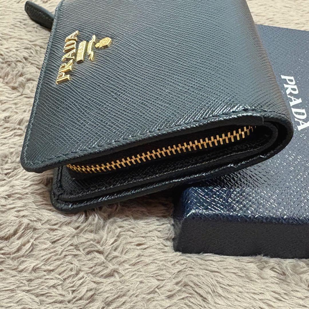 ココ⚫︎PRADA ミニ財布 サフィアーノレザー L字ファスナー
