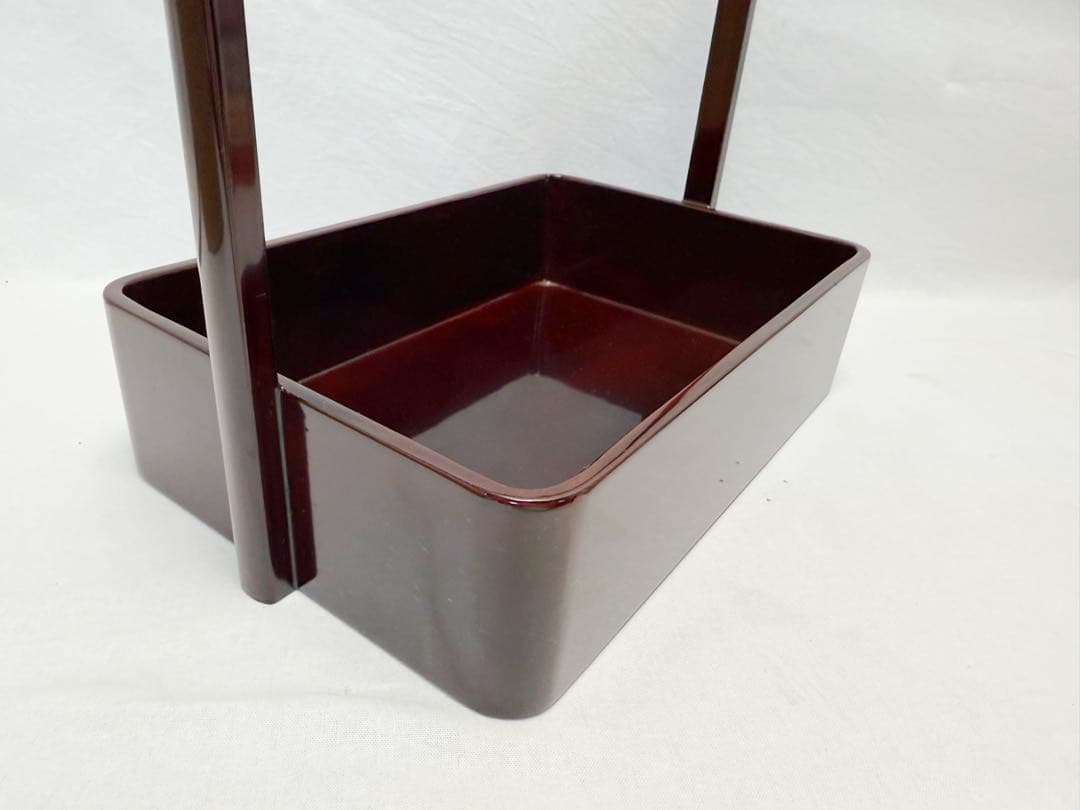 未使用 茶道具 木製溜塗 手持ち 煙草盆 莨盆 元箱