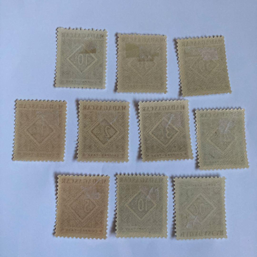 専用☆マダガスカル 不足料金用切手10種完 未使用 1947