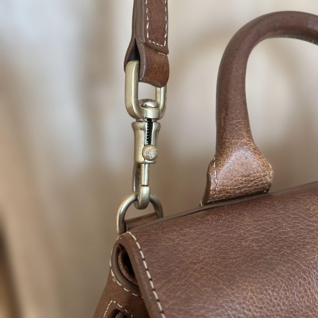 マルベリーmulberryブラウンレザーショルダーバッグドロシー