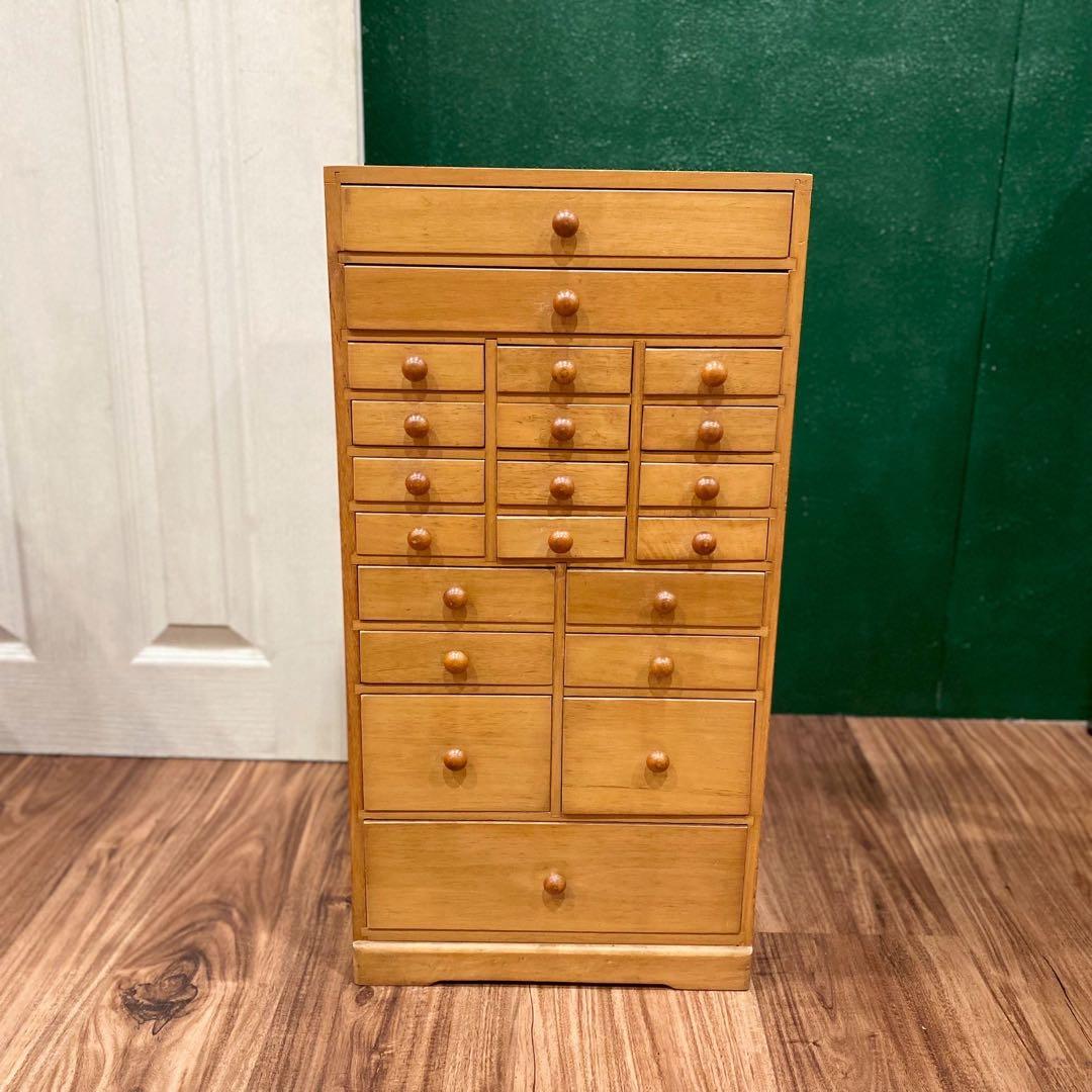 薬棚 薬箪笥 小引き出し 昭和レトロ 当時物 インテリア アンティーク 多収納