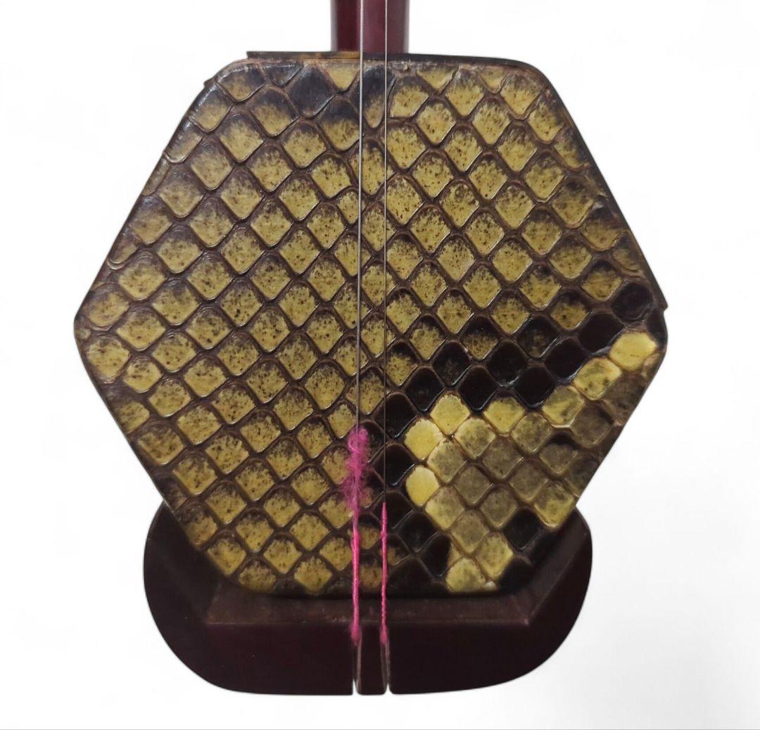 萬菊根製 二胡 優質紫檀 蛇本革 弓付き ケース付き