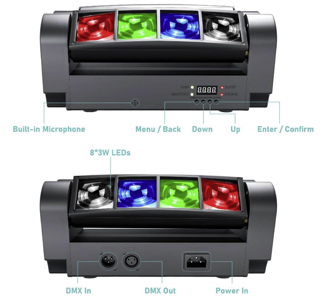 ムービングライト 舞台/演出/パーティー/カラオケ/クラブ用 (2個セット)