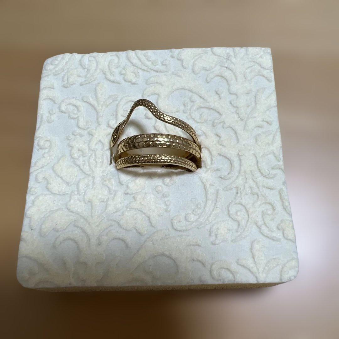 K18YG蛇ウェーブ型 リング