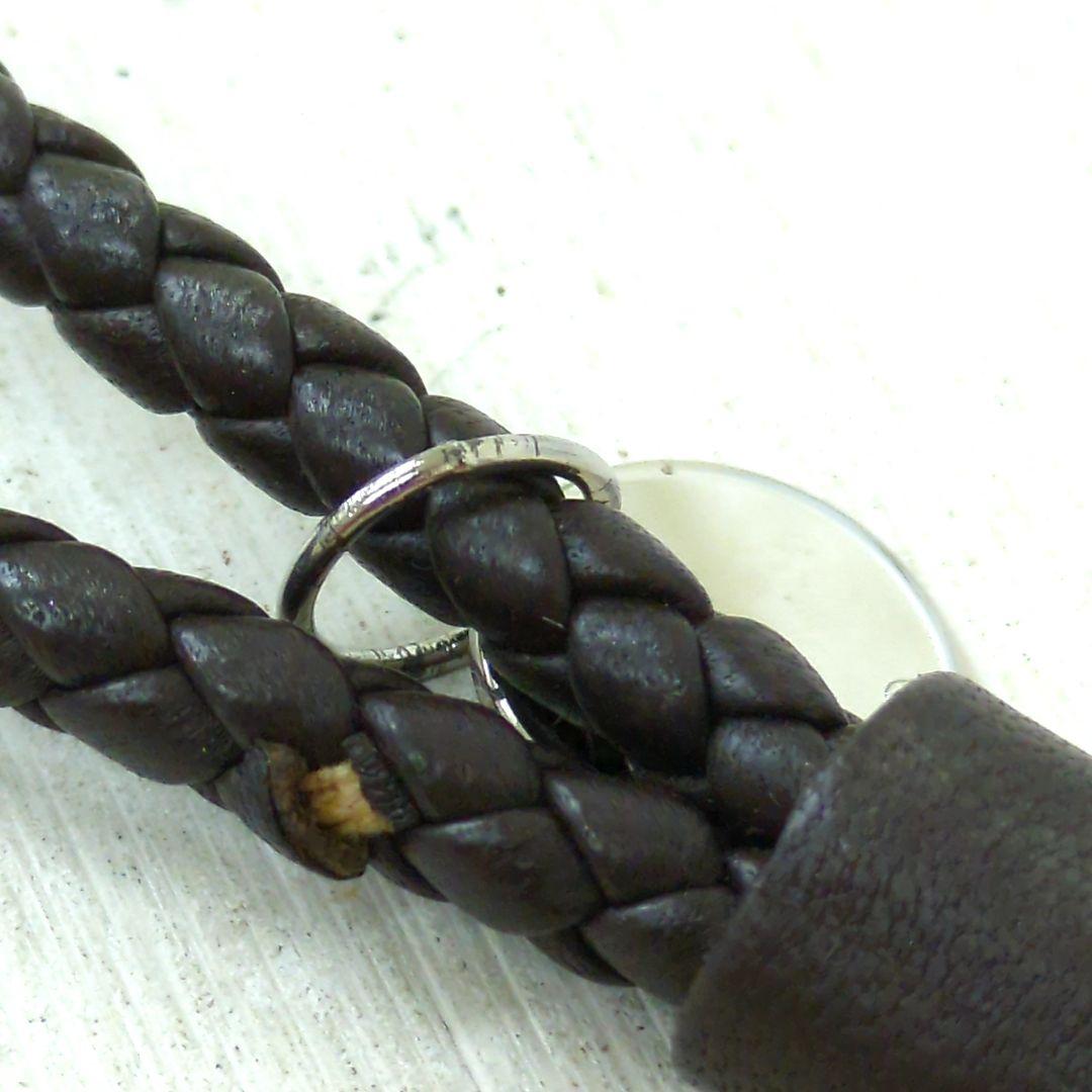 ボッテガヴェネタ レザー スマートフォンストラップ ブラウン シルバー925