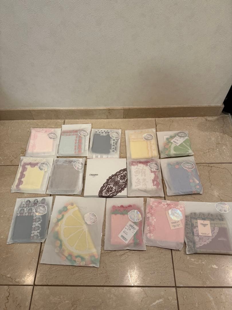 近沢レース人気ハンカチセット　桜、ビール、金魚、豚に真珠、将棋、ポップコーン、他