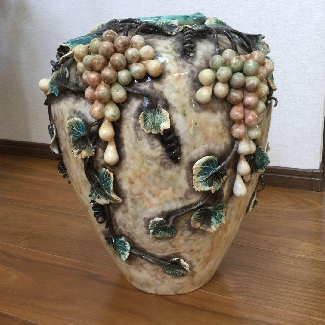 ☆値下げ！壺　花瓶　葡萄柄　大きい　華やか　豪華　昭和レトロ