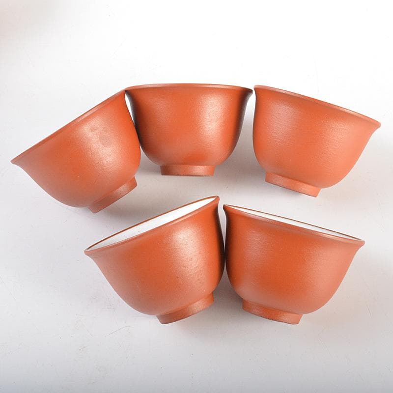 煎茶道具　紫砂　朱泥　内白釉　煎茶碗　20客まとめて　N　6670