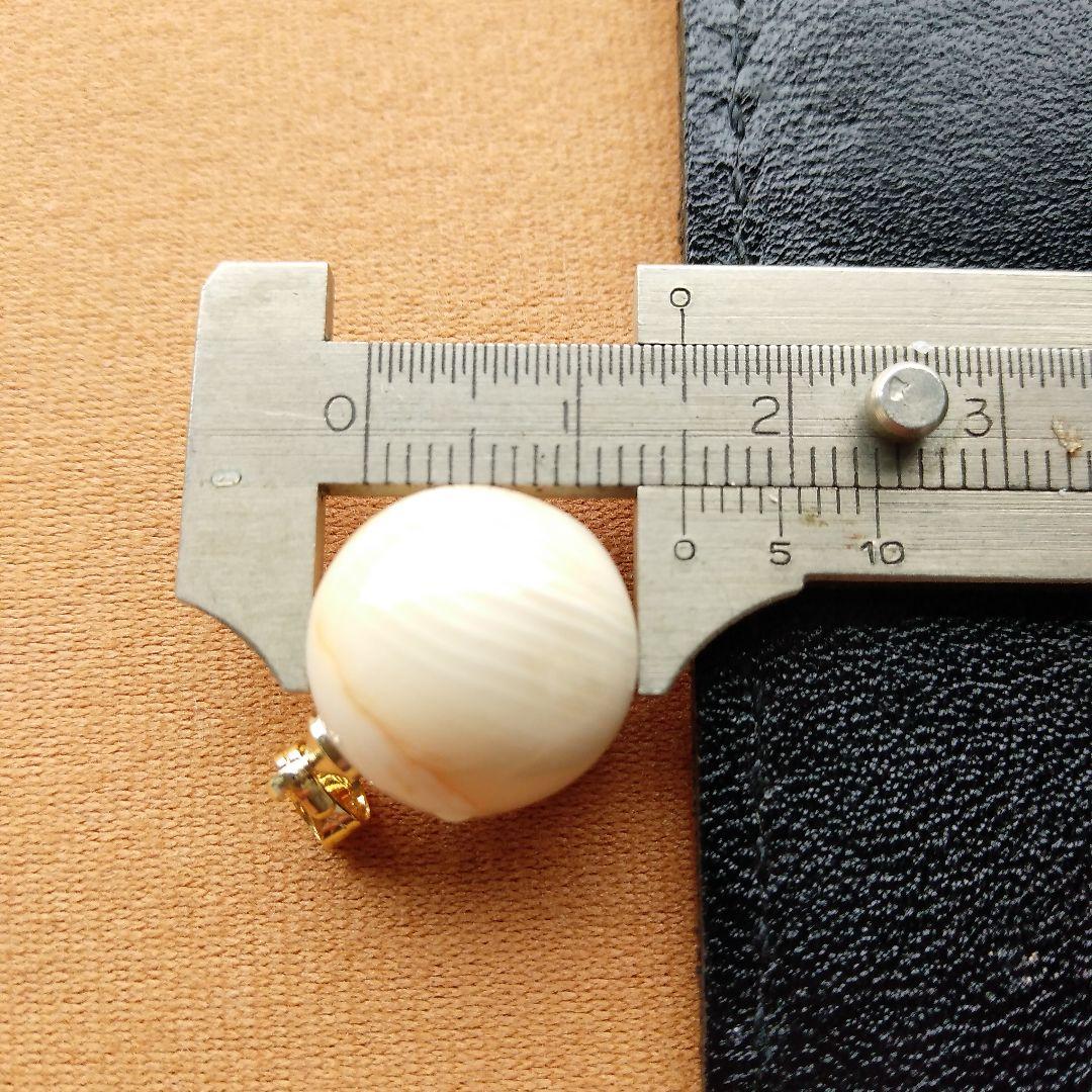 鯨歯　マッコウクジラ　牙玉ペンダントトップ　15㎜