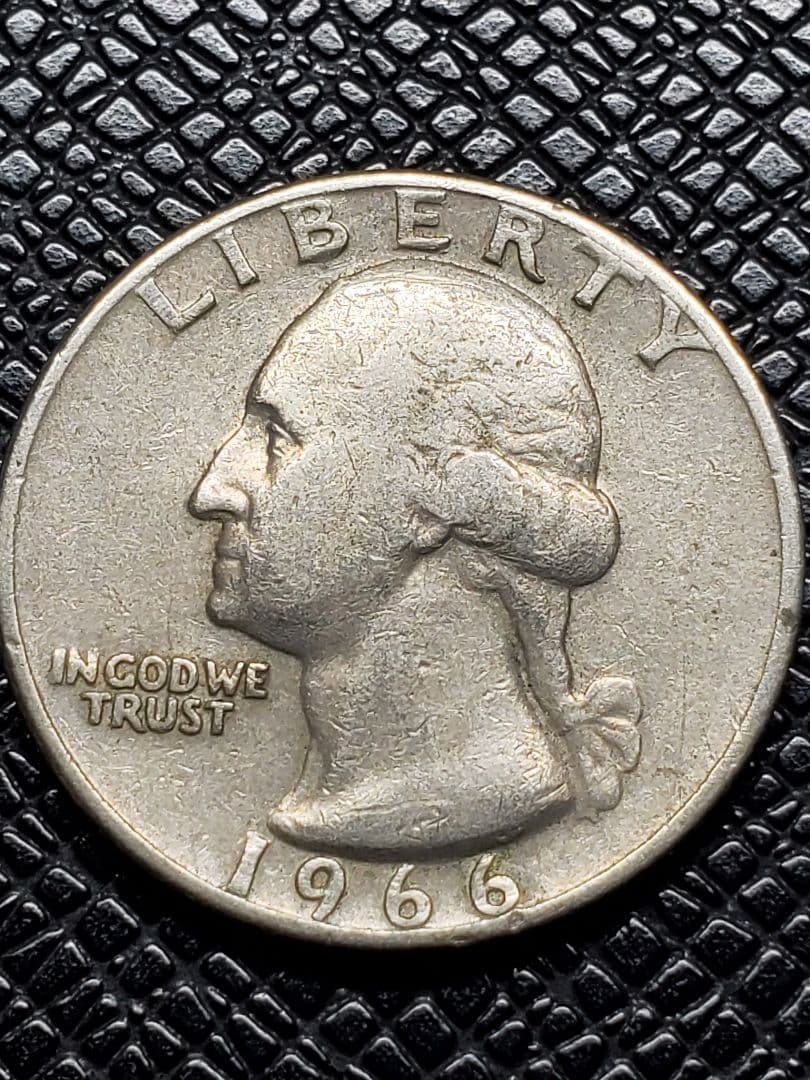 264.　美品　1966年　アメリカ　ワシントン　クォーター　25セント　
