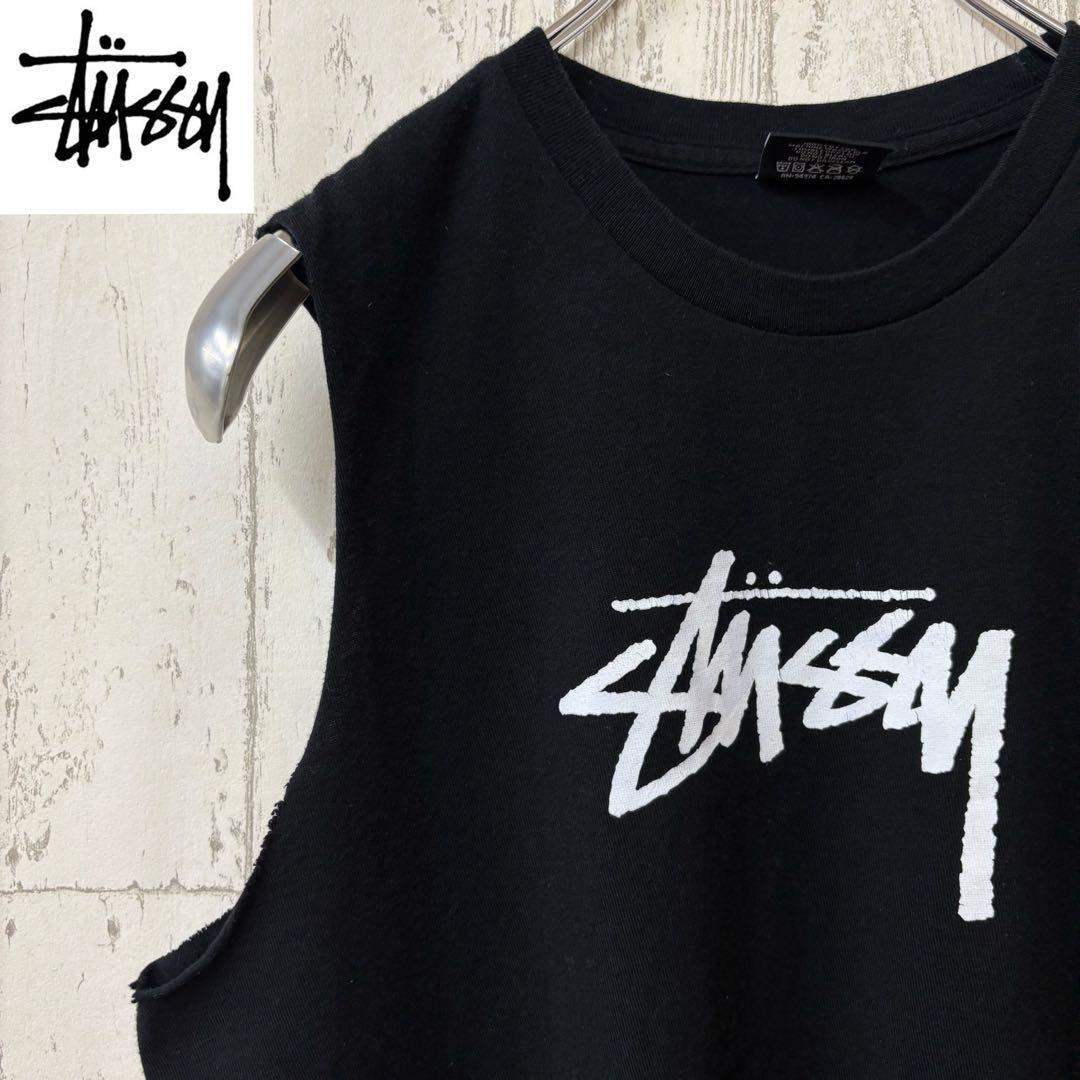 【激レア】STUSSY ステューシー　タンクトップ　ノースリーブ　完売モデル　黒