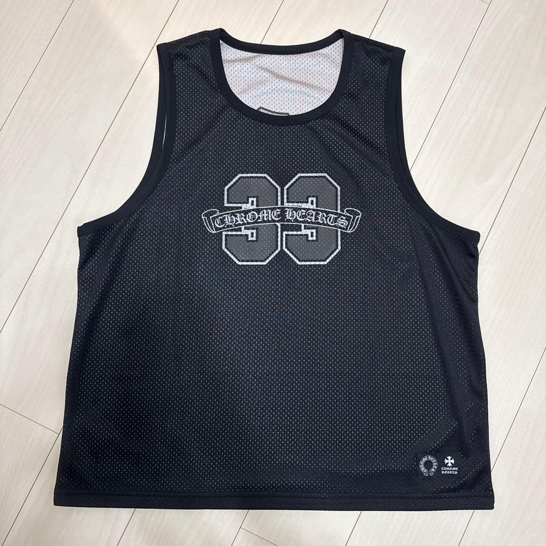 【新品】クロムハーツ リバーシブルメッシュタンクトップ ブラック×シルバー L