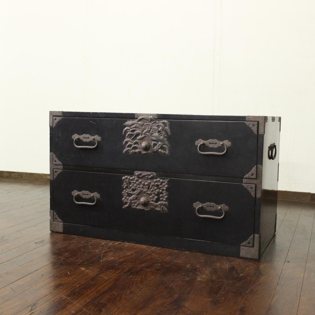 打ち出し金具！庄内箪笥 古家具/古民家/時代箪笥/チェスト/和家具/古道具/収納