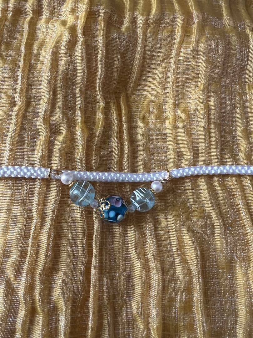 新品未使用　浴衣、帯セット　中古カゴバッグ、下駄、半幅帯2本添え