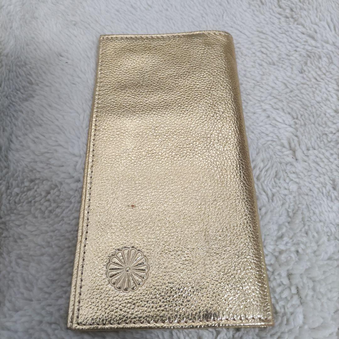 皇室　限定　長財布　折り財布　ゴールド　金