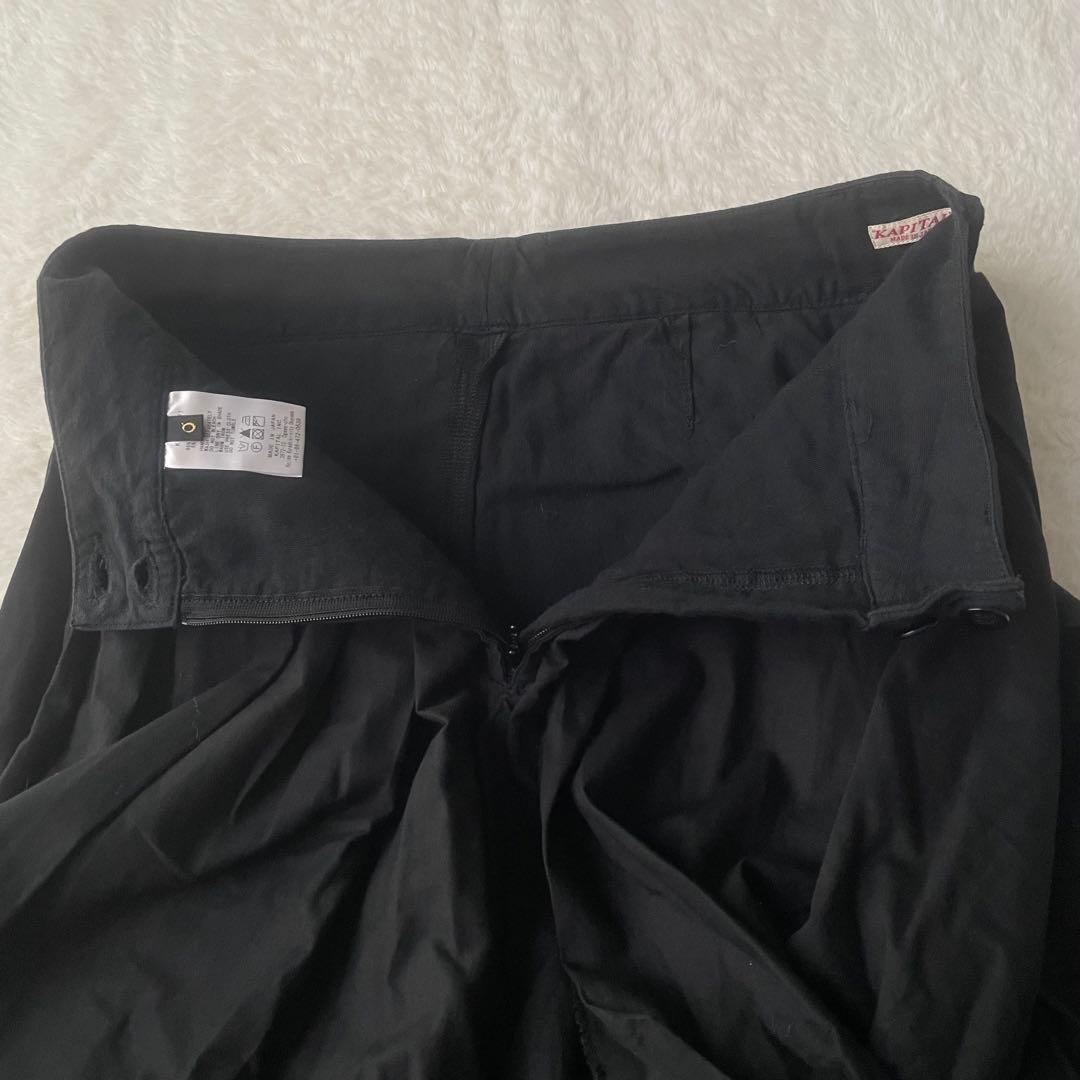 【希少】キャピタル ティアード プリーツ アシンメトリー リネン混 スカート 黒