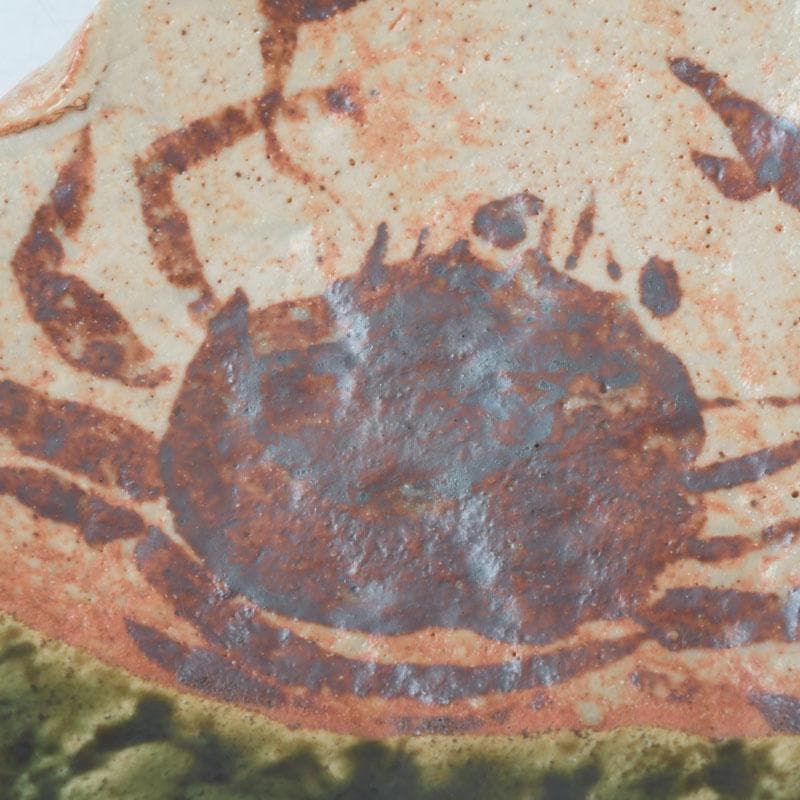 和食器　茶懐石　織部焼　蟹図　銘々皿　五客　C　9286