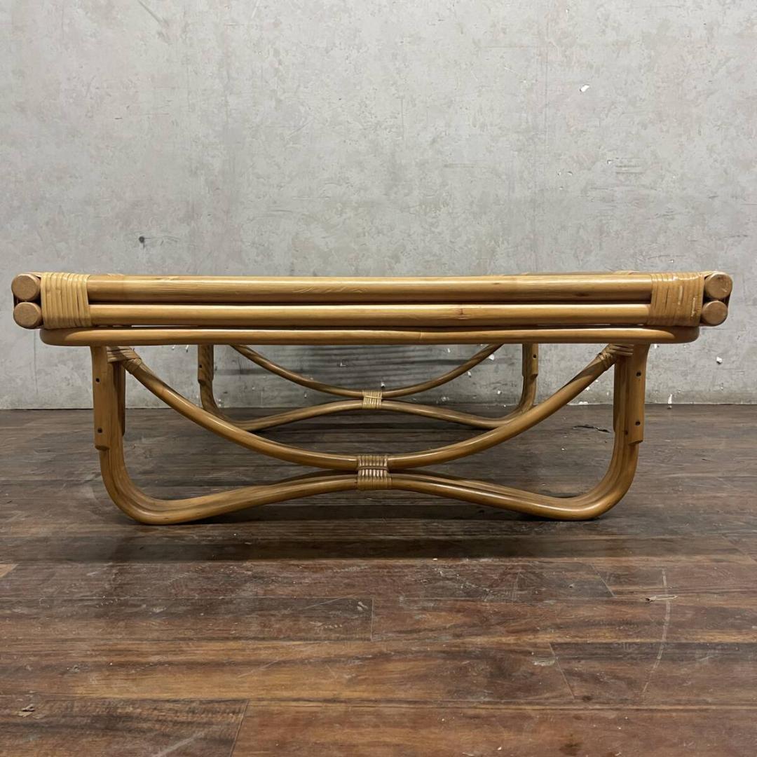 ラタン ガラステーブル センターテーブル ローテーブル リビング