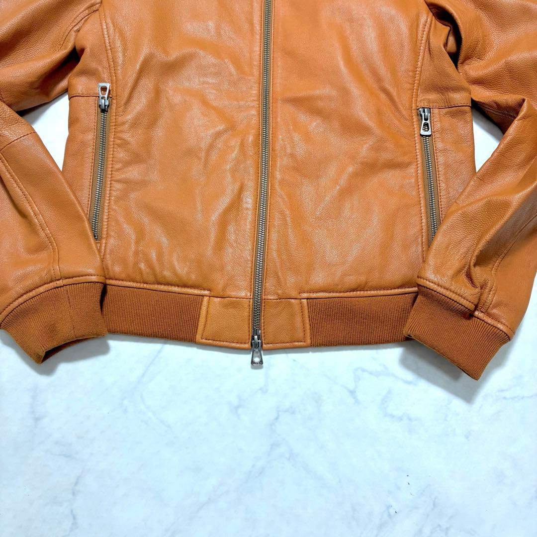希少カラー/美品✨ムッシュニコル ライダース ジャケット 48 キャメル系 L