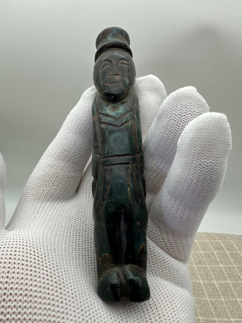 【古美術 】蔵伝天珠 旧蔵 置物 巻珠戦漢古玉 旧藏品 126g