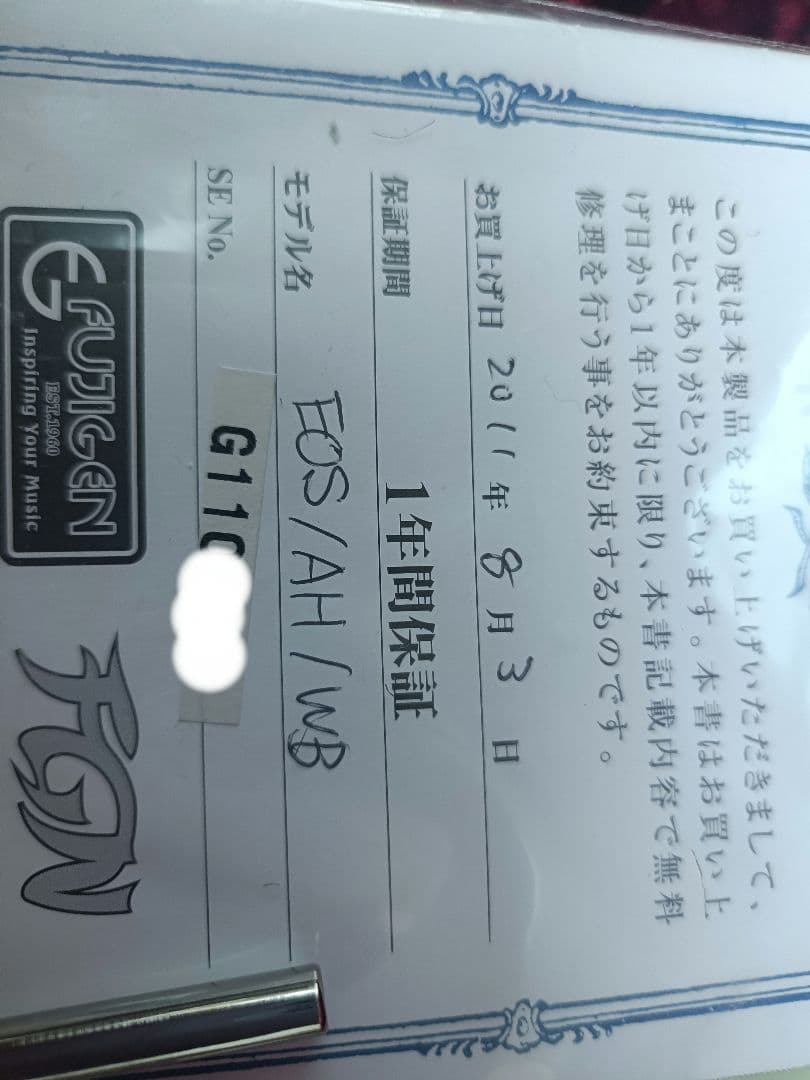 FUJIGEN　EOS ASH WB ギター（セミオーダー品）　ハードケース付