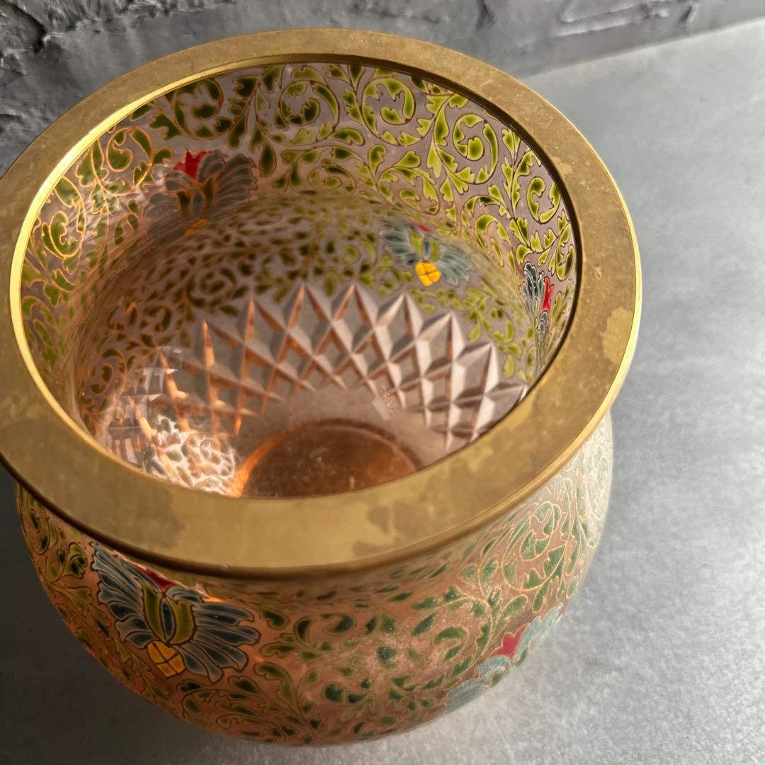 ヴィンテージ素敵すぎる！ずっしり　金彩 花瓶